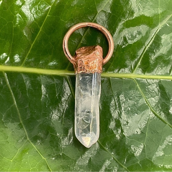 Pendant Quartz Point Crystal Gem Copper Handmade Jewelry Electroform Statement A - Picture 1 of 7